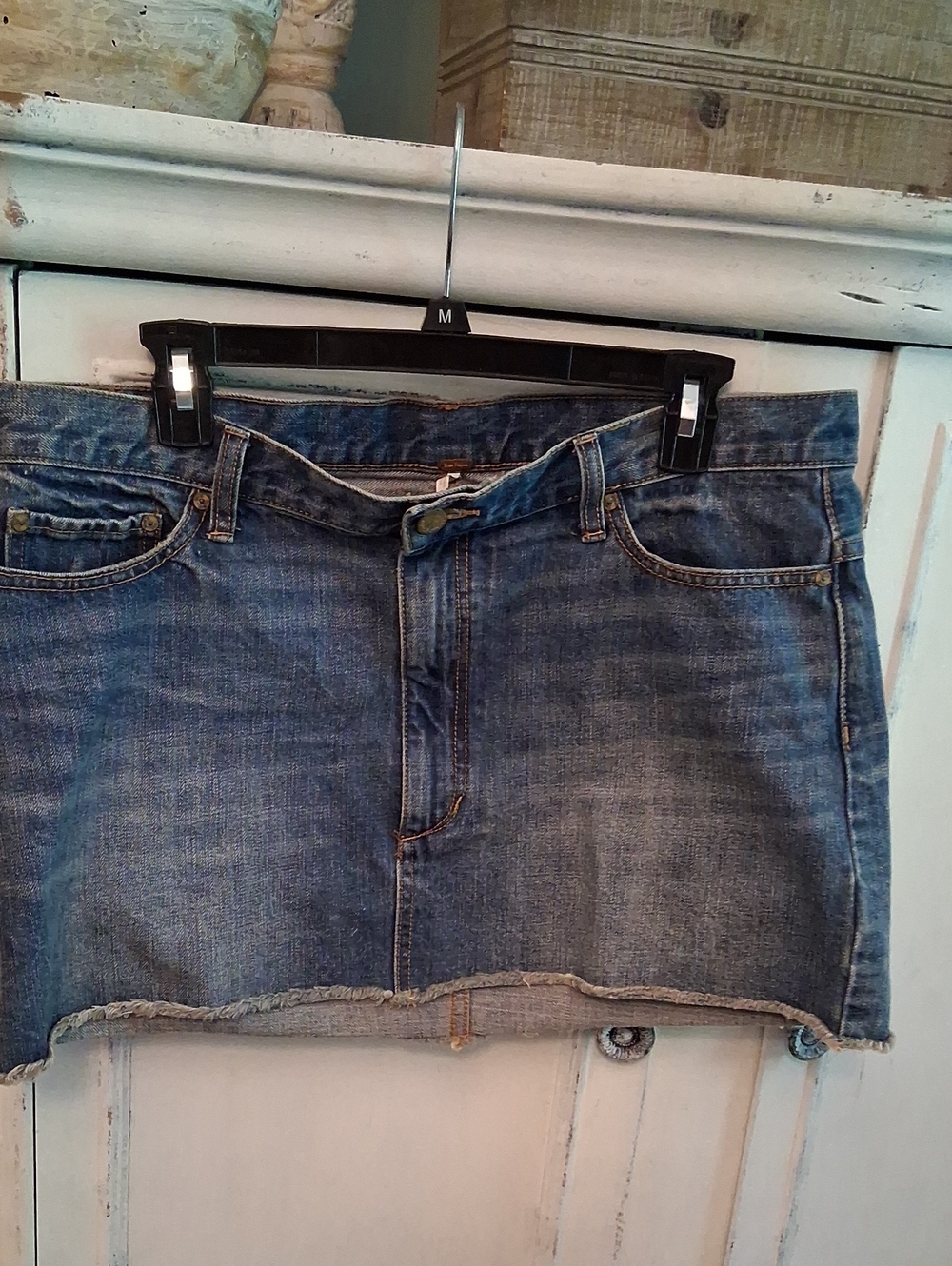 Free People Blue Denim Relaxed Mini Skirt